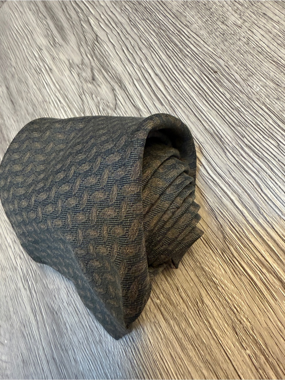 Italianissimo 100% Silk Tie Classic Basketweave Pattern Italian Neck Tie Mossy - Picture 2 of 11